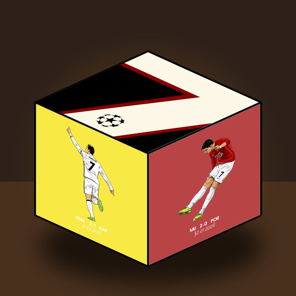 Cube Lamp - Football - 03 Full 3D Cube