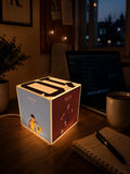 Cube Lamp - Messi - lifestyle photo on a fan desk setup