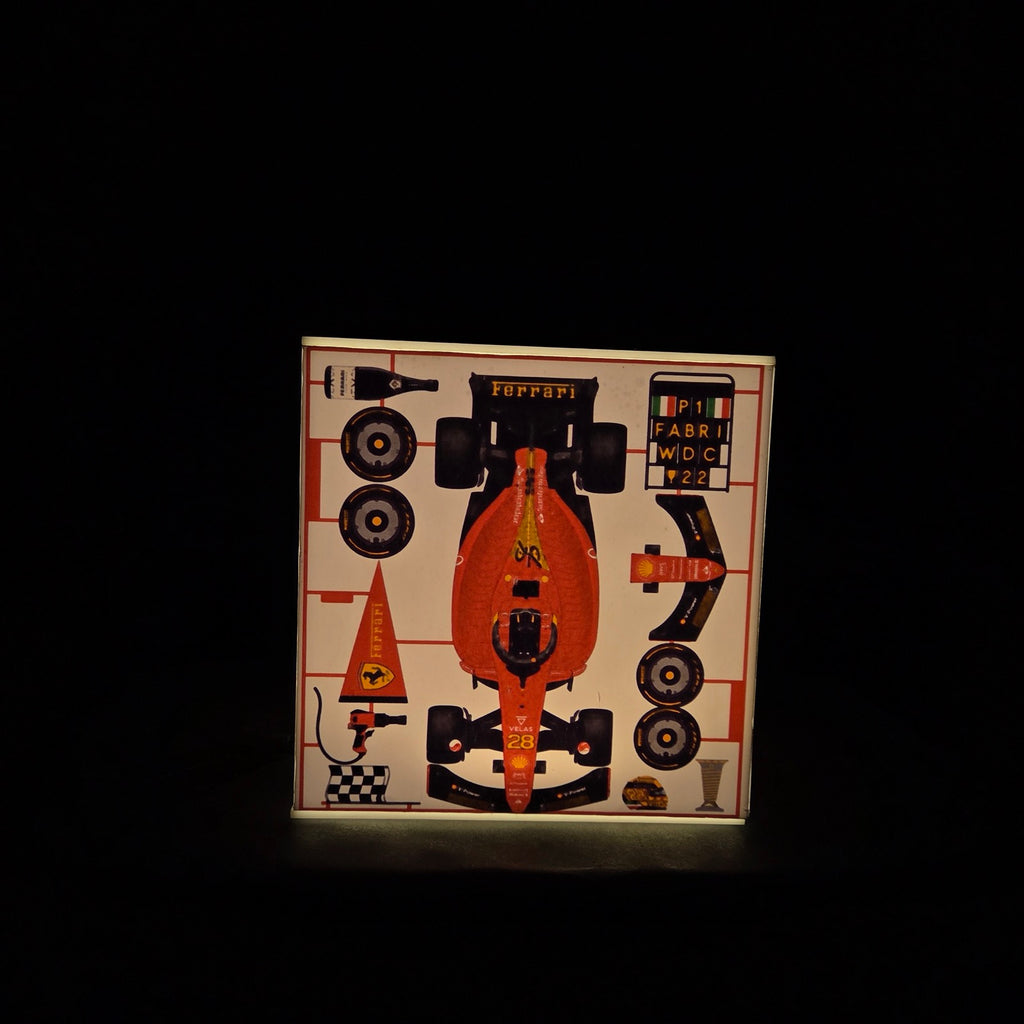 Cube Lamp - Ferrari - product photo, side 1