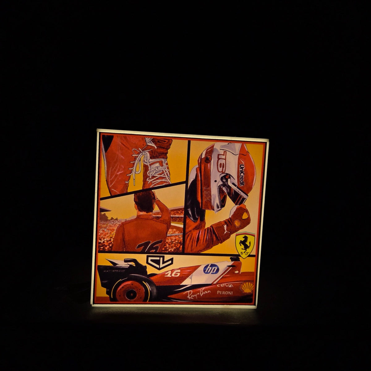 Cube Lamp - Ferrari - product photo, side 2