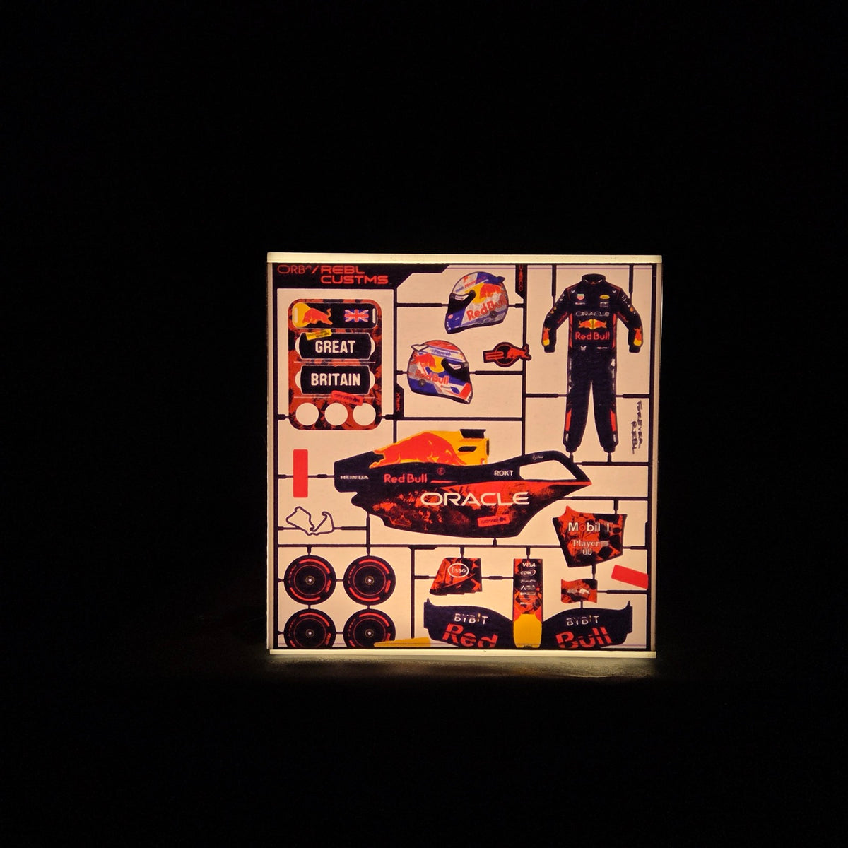 Cube Lamp - Red Bull - product photo, side 4